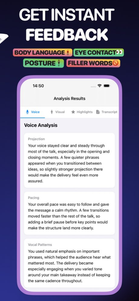 SpeakVibe: Public Speaking AI 2.1.1 Screenshot