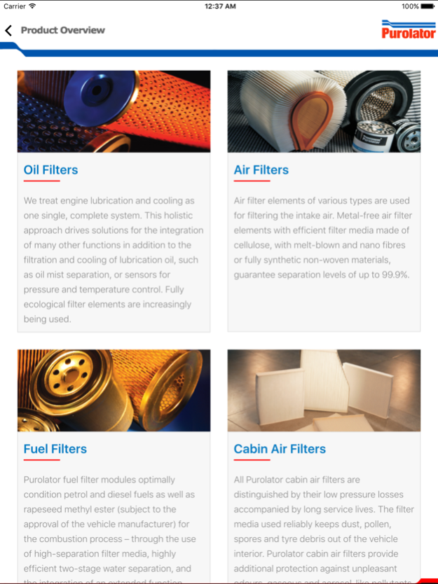 Purolator Filters Tab 1.3 Screenshot