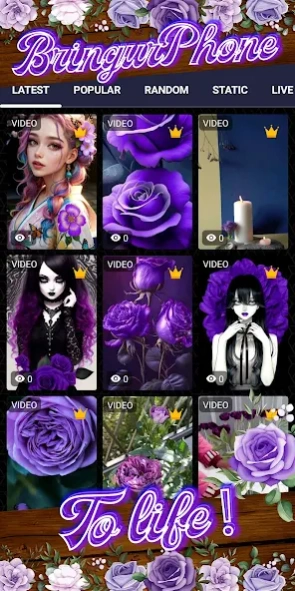 Purple Rose Wallpaper Live 5.6 Screenshot