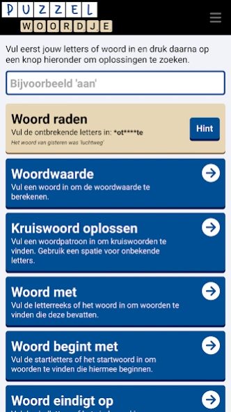 Puzzelwoordenboek Nederlands  Screenshot