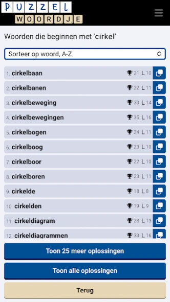 Puzzelwoordenboek Nederlands  Screenshot