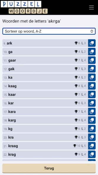 Puzzelwoordenboek Nederlands  Screenshot