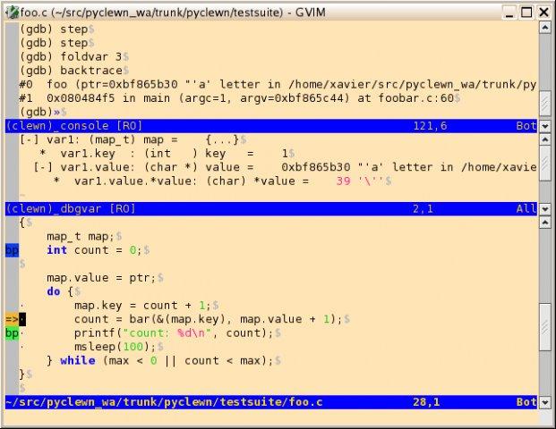 pyclewn 1.4 Screenshot