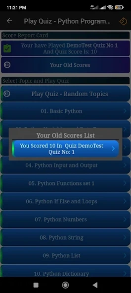Python MCQ Programs Interview  Screenshot