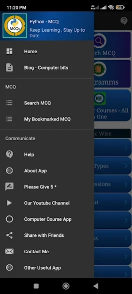 Python MCQ Programs Interview  Screenshot