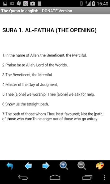 Quran in English DONATE  Screenshot