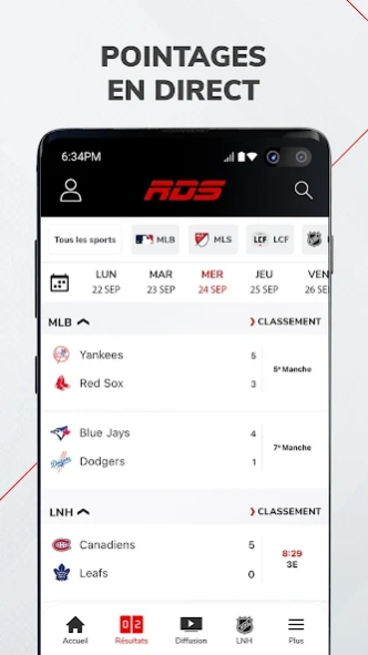 RDS: LNH, NBA, CFL, MLB & plus  Screenshot