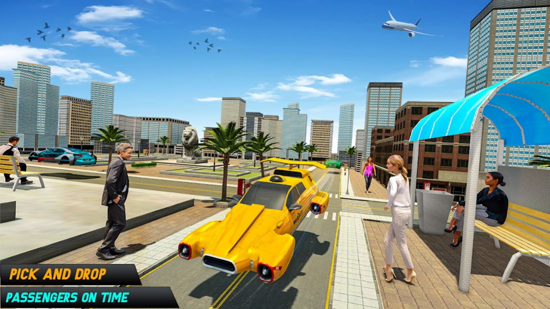 Flying Car Taxi Driving Games 1.8 Screenshot