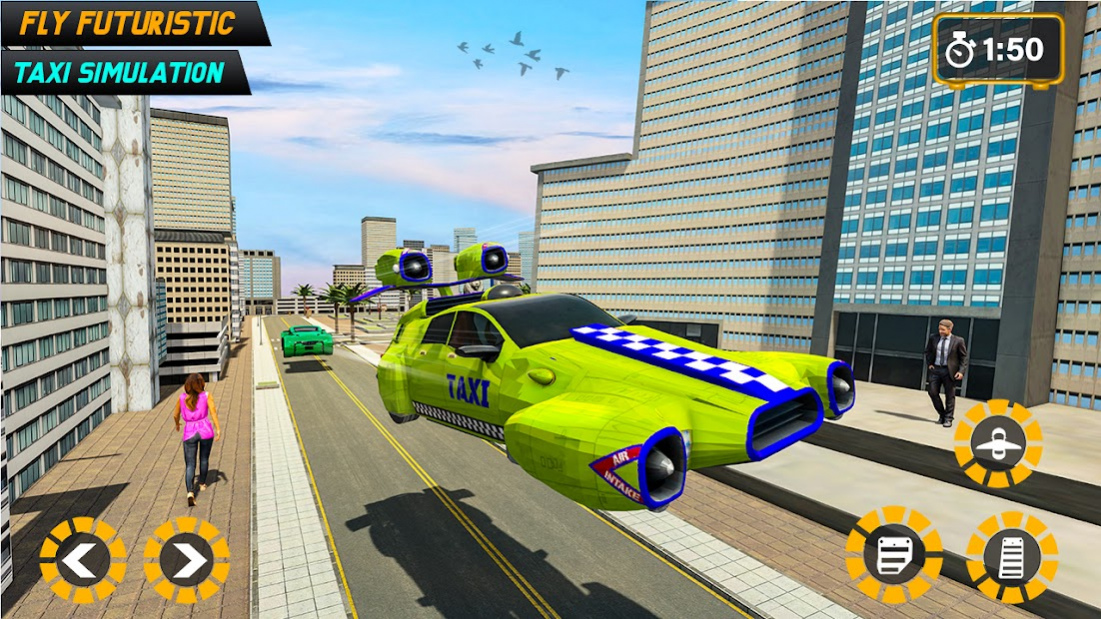 Flying Car Taxi Driving Games 1.8 Screenshot