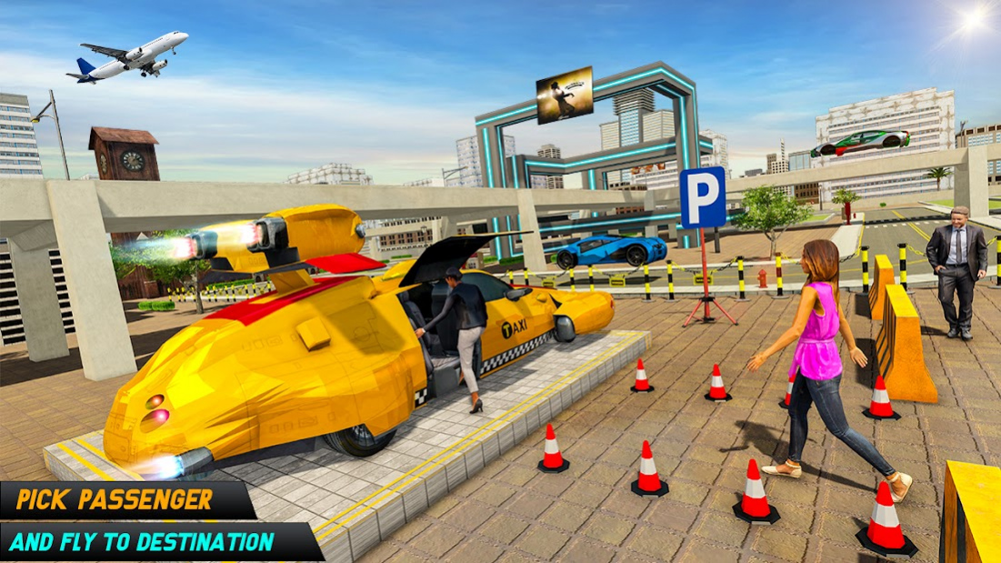 Flying Car Taxi Driving Games 1.8 Screenshot