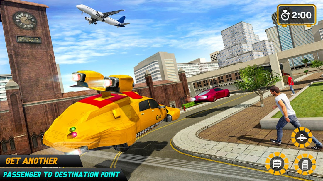 Flying Car Taxi Driving Games 1.8 Screenshot