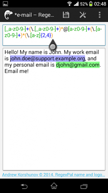 RegexPal 1.5 Screenshot