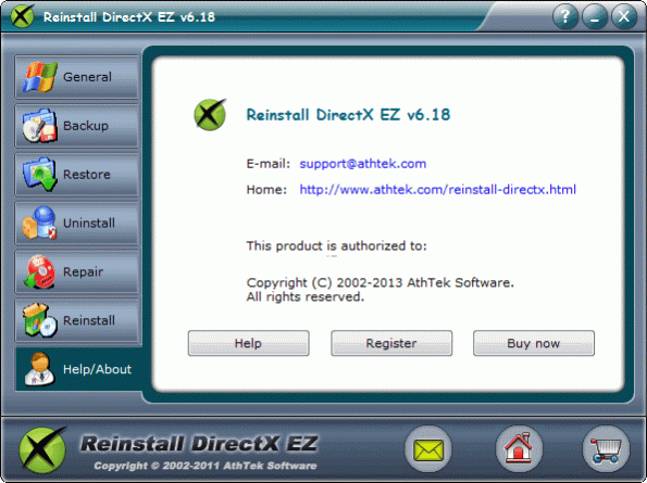 Reinstall DirectX EZ 6.3 Screenshot