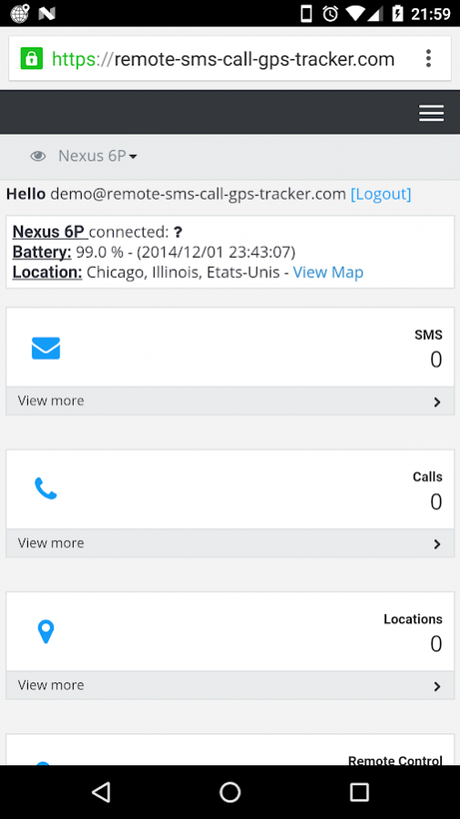 Remote SMS, Call, GPS Tracker 5 Screenshot