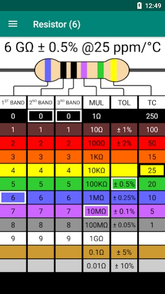 Resistor Color Code Calculator 1.1 Screenshot