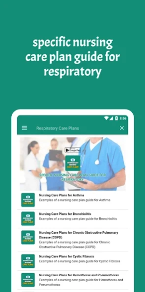 Respiratory Nursing Care Plans 1.4 Screenshot