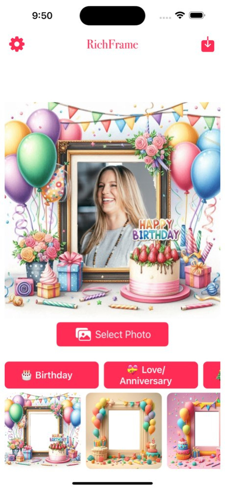 RichFrame Birthday Photo Frame 2.2 Screenshot