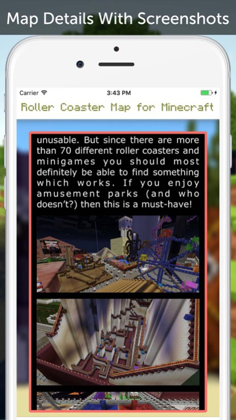 Roller Coaster Map for Minecraft PE  Screenshot