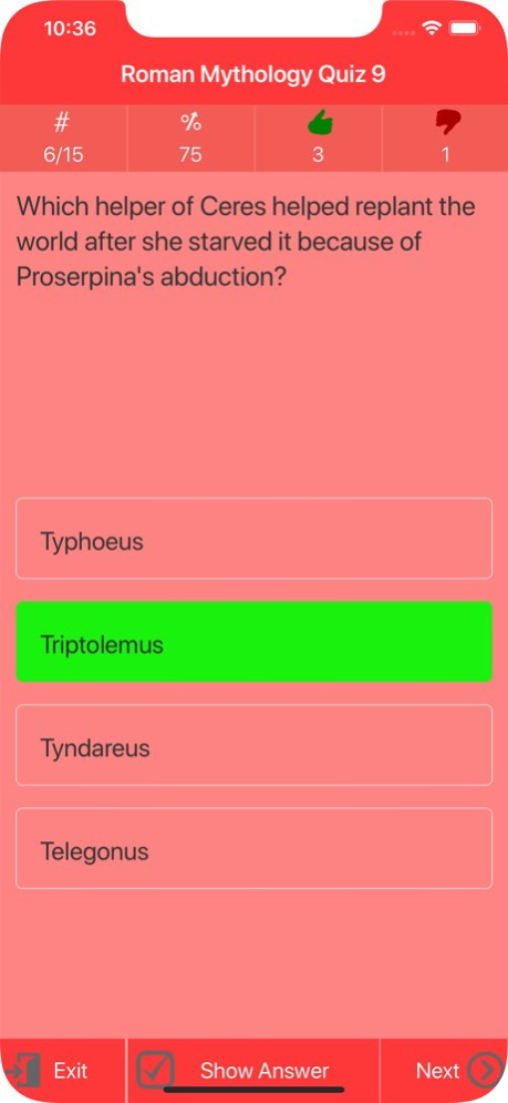Roman Gods & Myths Trivia 2.0 Screenshot
