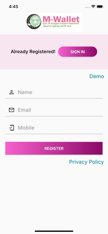 RTA M-Wallet  Screenshot