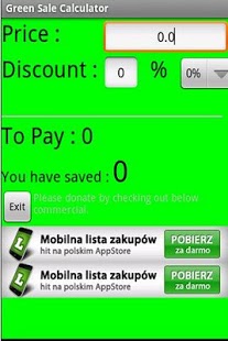 Sale Green Calculator 3 Screenshot