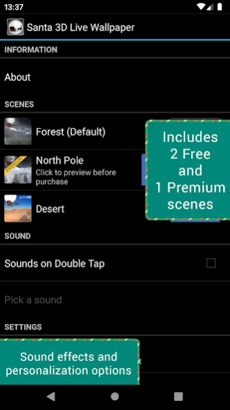 Santa 3D Live Wallpaper 1.4.1 Screenshot