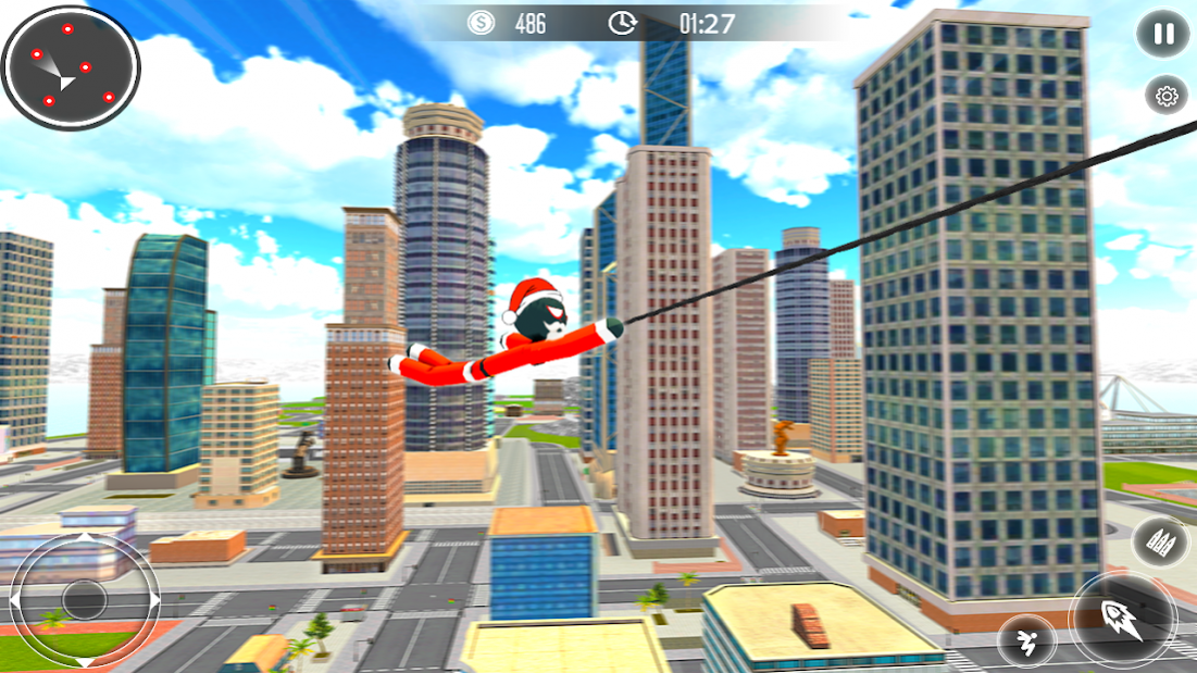 Santa Claus Stickman - Rope Hero Gangster Crime 3 Screenshot