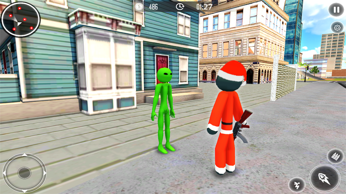 Santa Claus Stickman - Rope Hero Gangster Crime 3 Screenshot