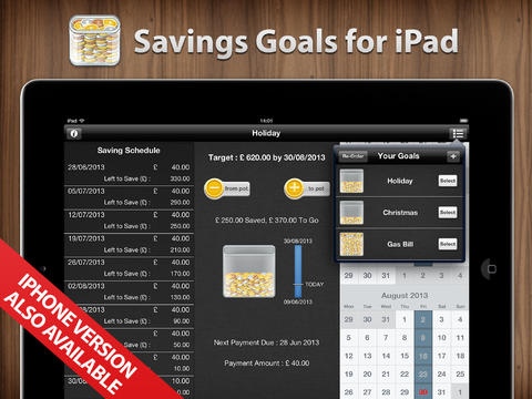 Savings Goals for iPad 1.2 Screenshot