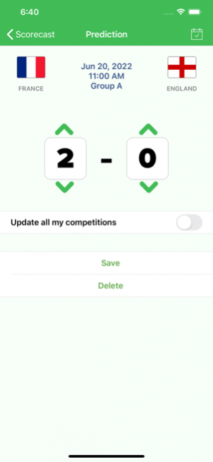 Scorecast app 3.8.1 Screenshot