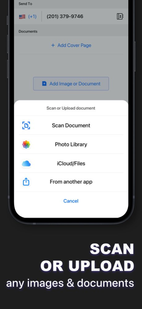 Fax from iPhone - Scan & Send 1.3.2 Screenshot