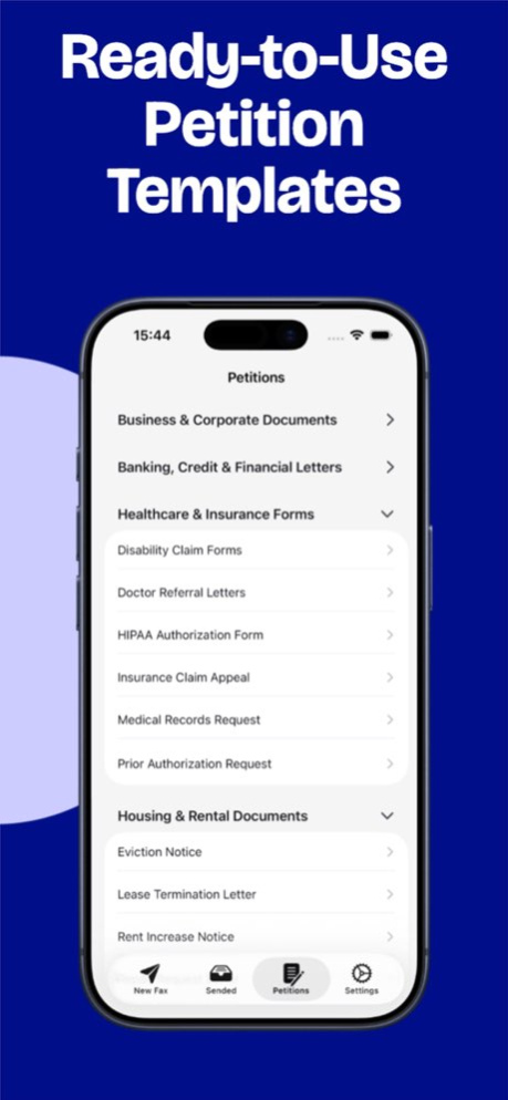 Send Fax & Petition Templates 5.2 Screenshot