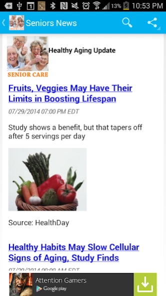 Seniors Health News 1.0 Screenshot