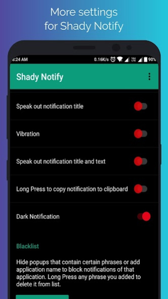 Shady Notify Lite 26.27 Screenshot