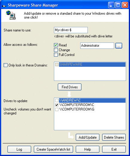 SHAREManager 1.0 Screenshot