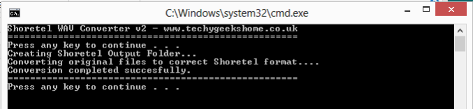 Shoretel Batch WAV Converter 3.0 Screenshot