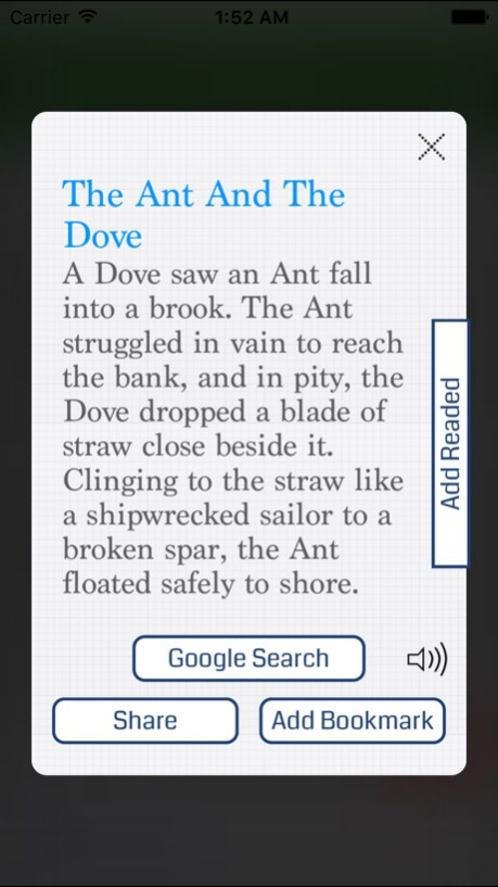 Short Stories* 1.1 Screenshot
