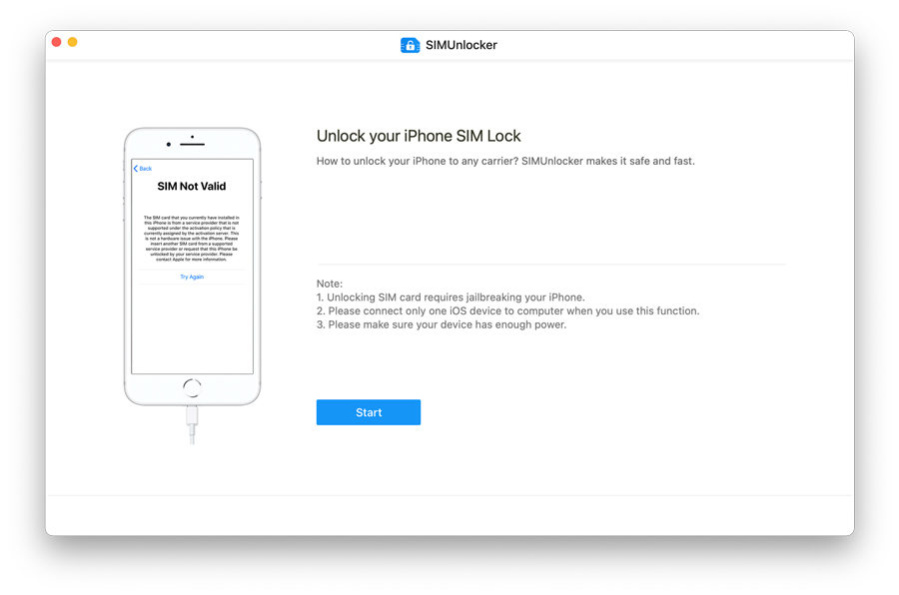 SIMUnlocker for Mac 2.0.0 Screenshot