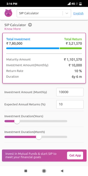 SIP Calculator 1.4.0 Screenshot
