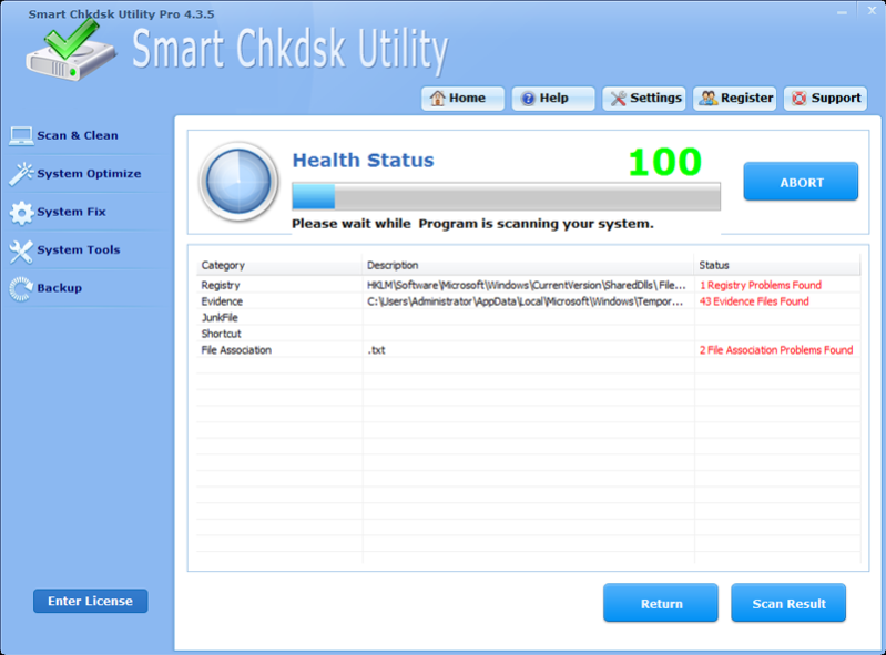 Smart Chkdsk Utility Software Pro 4.3.5 Screenshot