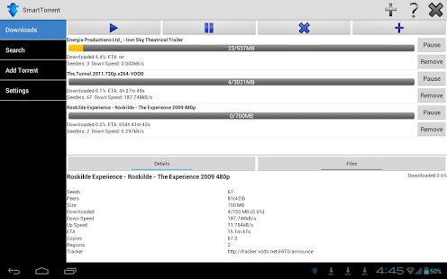 SmartTorrent - Torrent Client 1.5 Screenshot