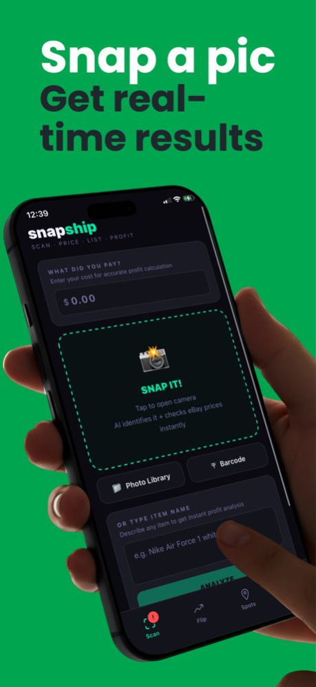 SnapShip Resell Profit Scanner 2.9.2 Screenshot