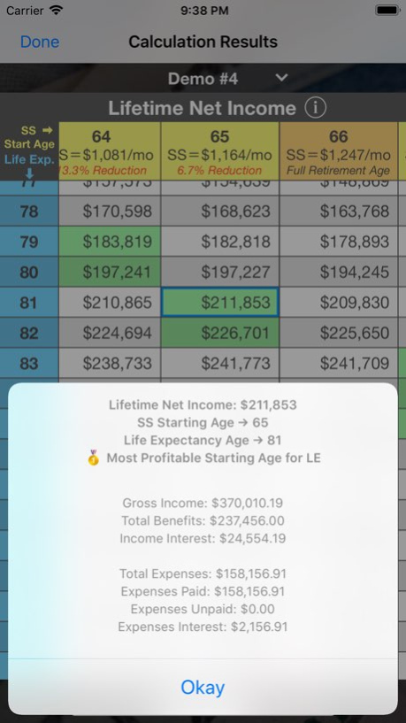 Social Security Calculator 1.0.1 Screenshot