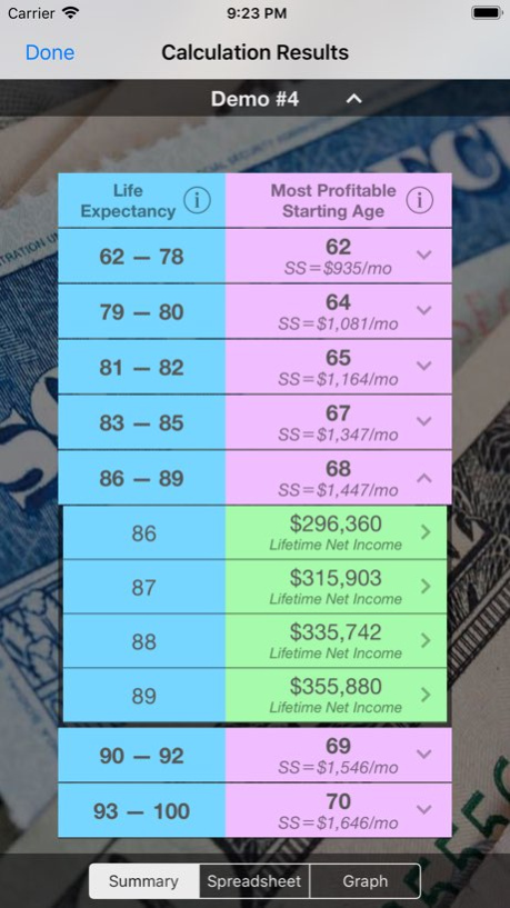Social Security Calculator 1.0.1 Screenshot