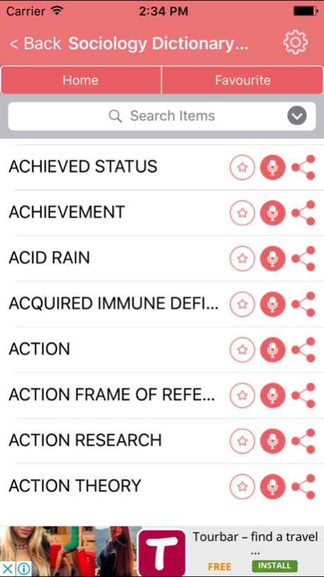 Sociology Dictionary Terms Definitions  Screenshot
