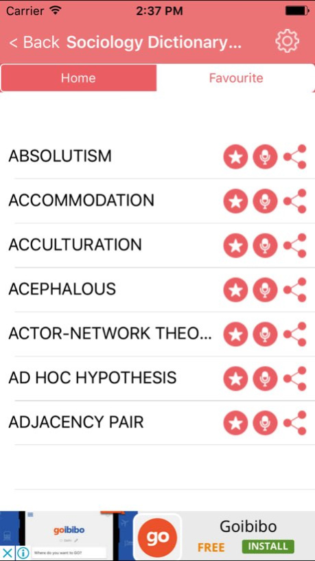 Sociology Dictionary Terms Definitions  Screenshot