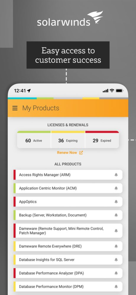 SolarWinds Customer Success  Screenshot