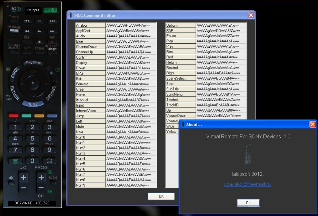 Sony Virtual Remote Control 1.1.4 Screenshot