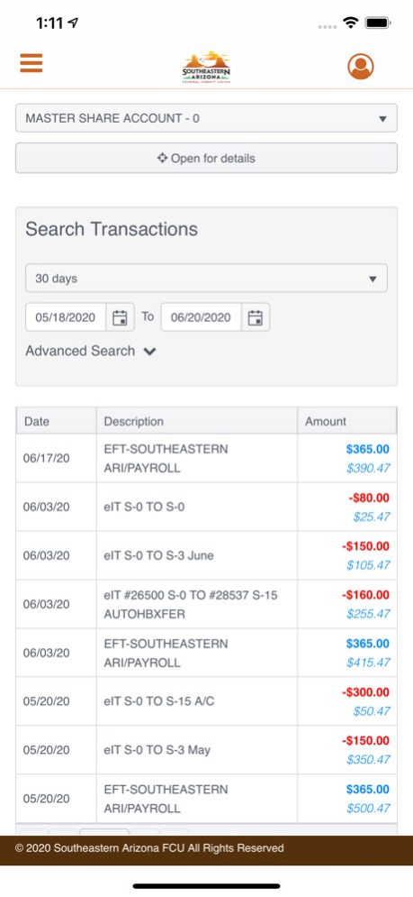 Southeastern Arizona FCU 5.0.0 Screenshot