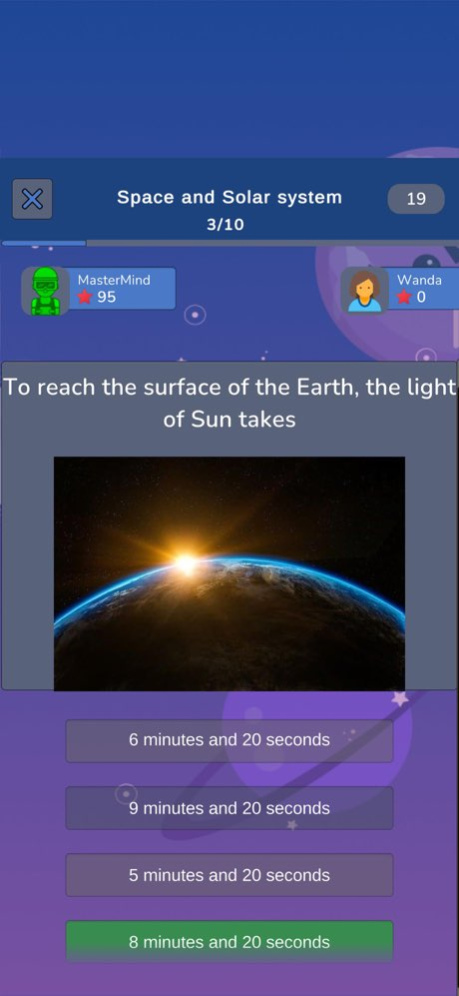 Space Knowledge Quiz 73.08 Screenshot